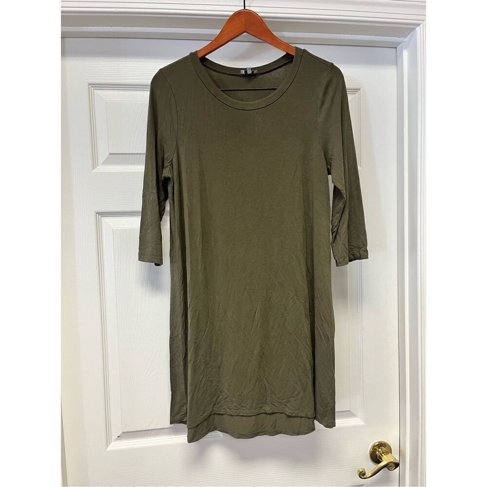 TOBI Olive Green Stretch Modest MIDI Dress sz M